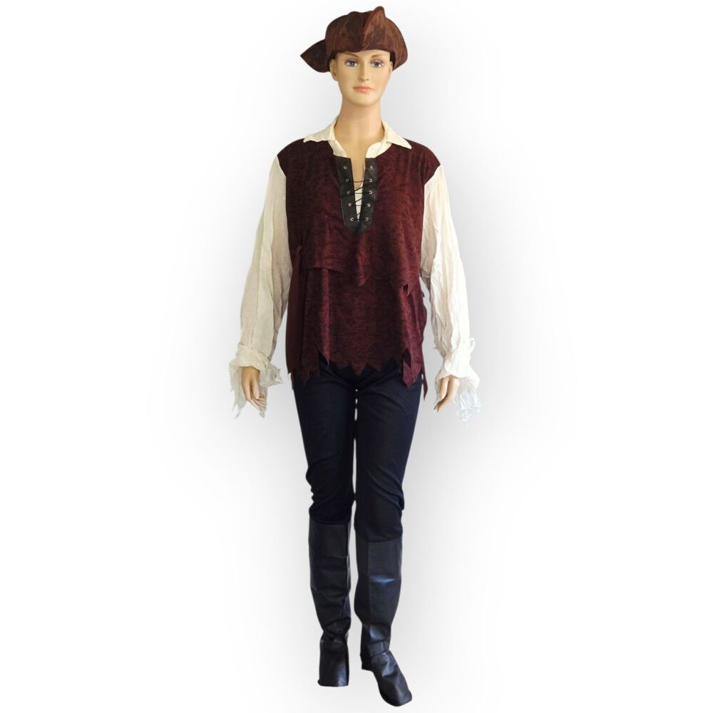 Rubies Pirate Costume Unisex Adult XL Halloween Outfit  Complete 3 Piece Set